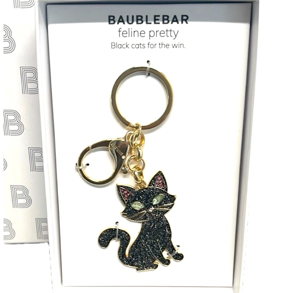 NWT ⚜️🐈‍⬛⚜️ BAUBLEBAR FELINE PRETTY Cat Purse Bag Charm Keychain